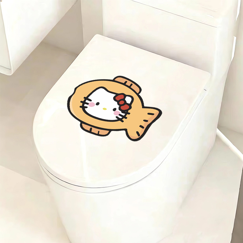 Sticker Luggage Decorative - Cute Sanrio Hello Kitty Toilet Stickers,