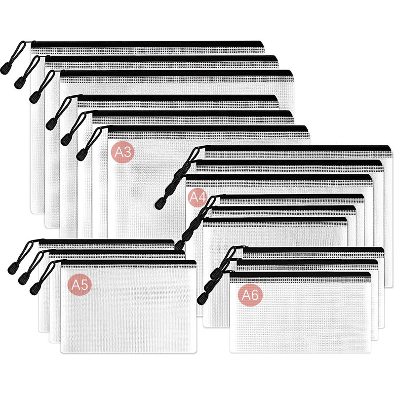 Travel Ziplock Bags - Mesh Zipper Storage Bag Document Bag