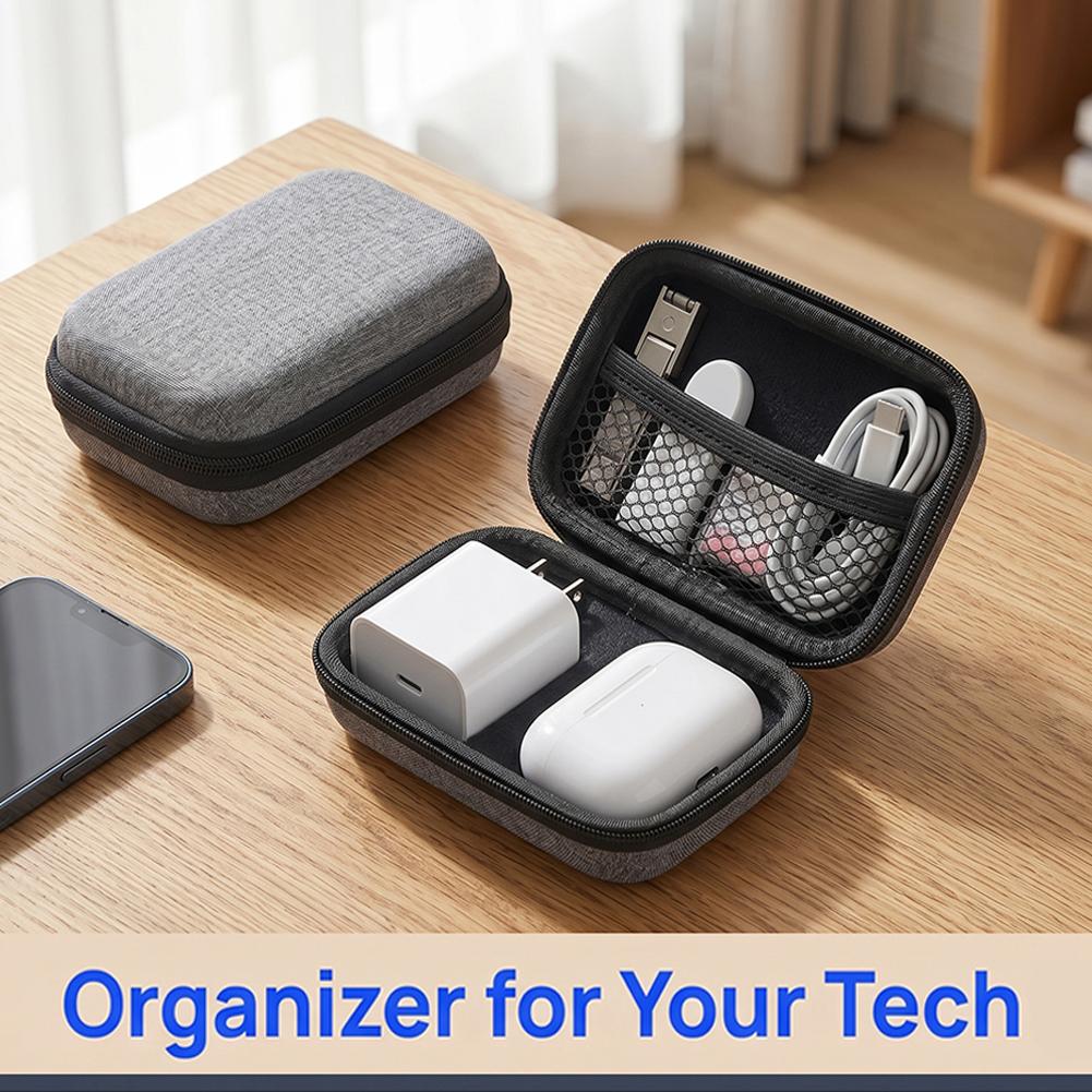 Cable Organizer Travel - Business Headphone Bag Portable Zipper Earphone
