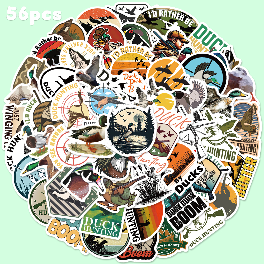 Sticker Luggage Decorative - 56pcs Duck Hunting Sticker For Laptop
