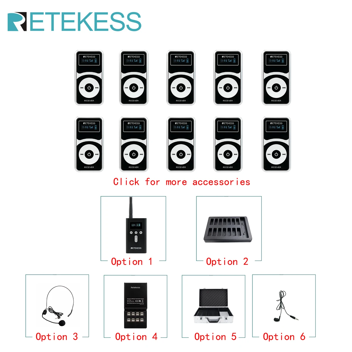 Travel Accessories Guide - RETEKESS T130P T131P Tour Guide Accessories
