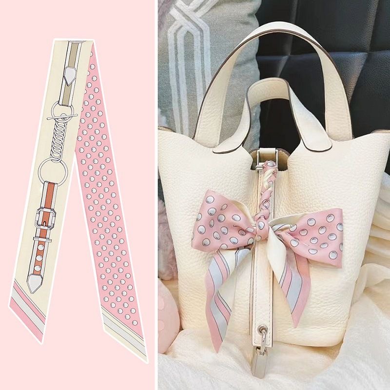 Travel Accessories For Elderly - Women Summer Pink Polka Dot Scarf