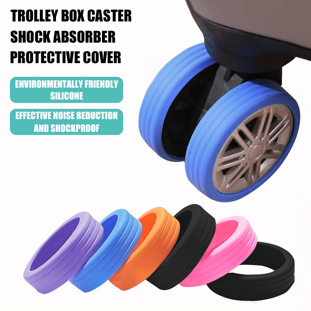 Travel Accessories You Need - 8PCS Luggage Caster Silicone Protective Cover