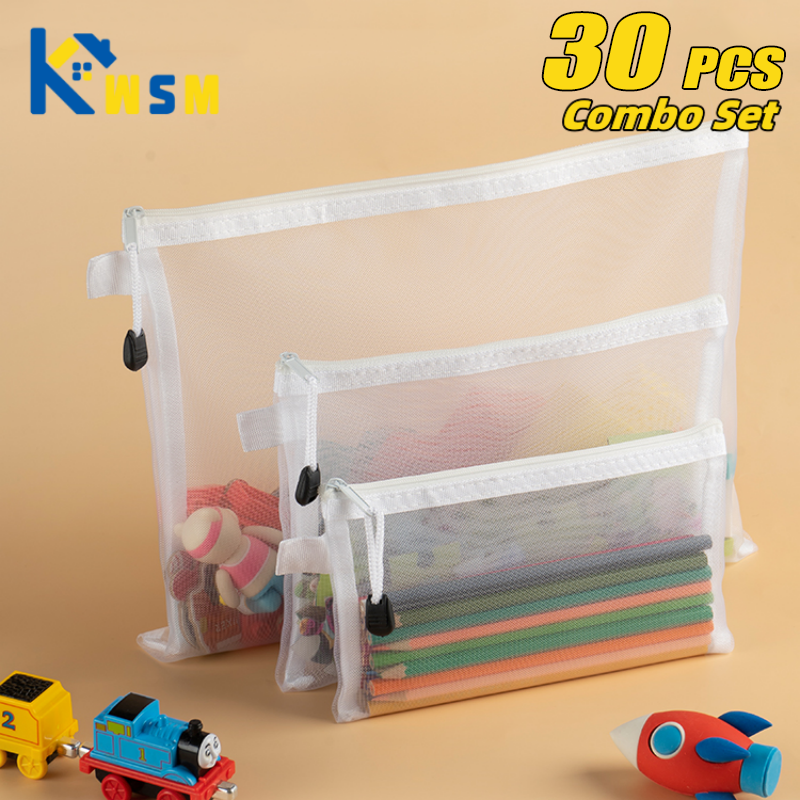 Travel Ziplock Bags - 1-30 PCS Mesh Zipper File Bag