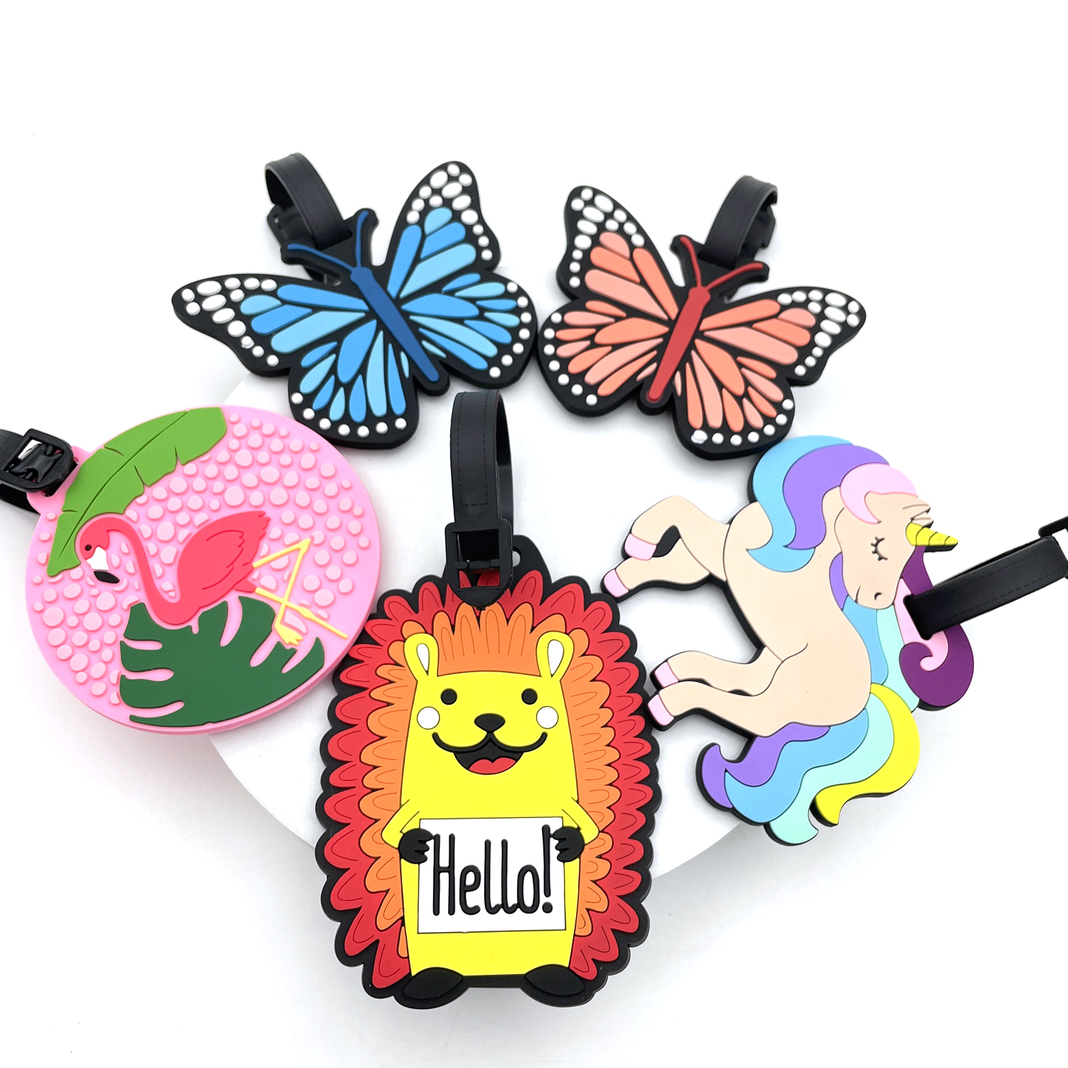 Travel Accessories In Bulk - 1PC PVC Soft Rubber Luggage Tags