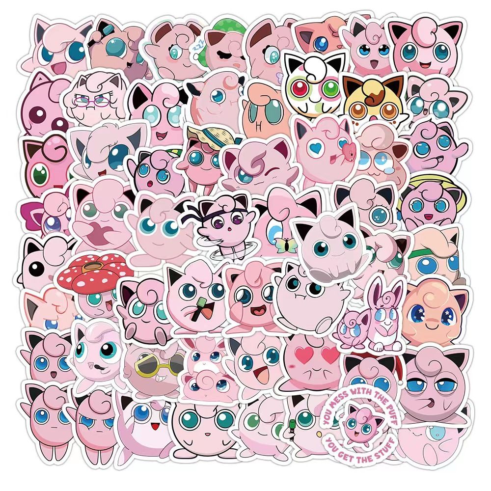 Sticker Luggage Decorative - Pokémon 50 Cute Jigglypuff Stickers for