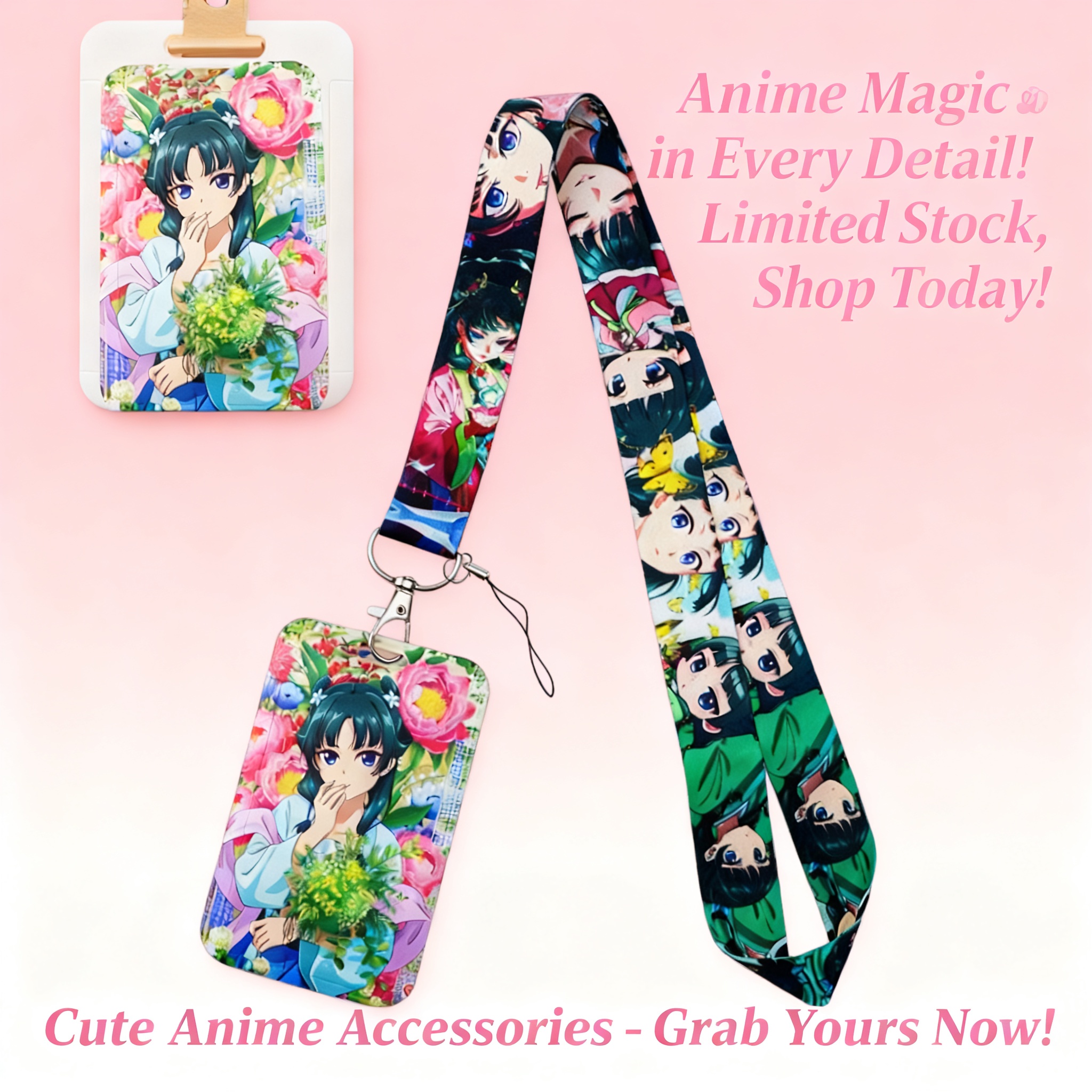 Travel Accessories Cute - Cute Anime Girl Lanyard Neck Strap