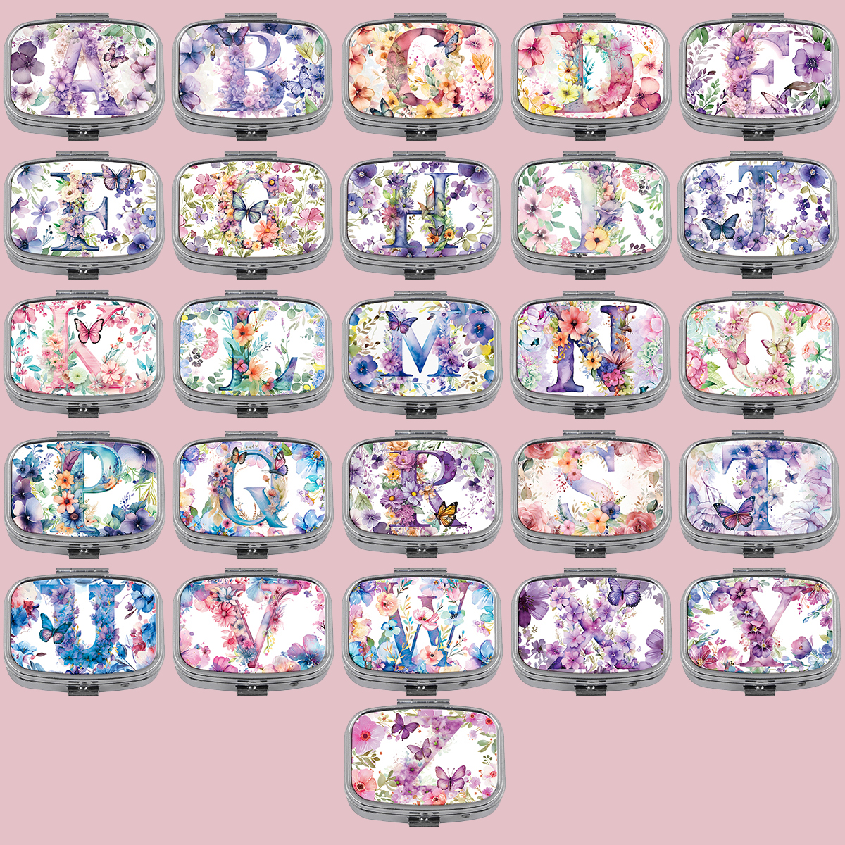 Travel Accessories For Japan - English Letter Pill Boxes Flowers Sealed