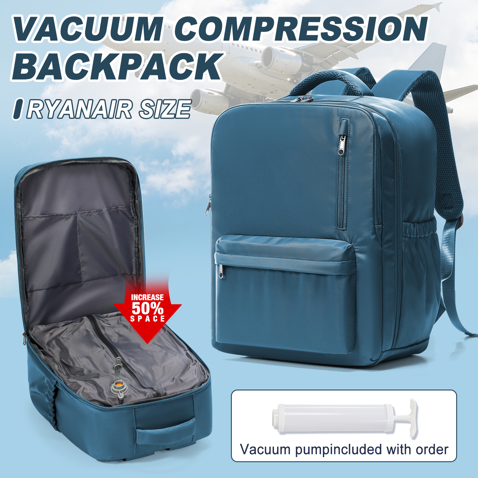 Travel Accessories Bag For Men - Ryanair Hand Luggage 40x30x20 Travel Backpack，Vacuum