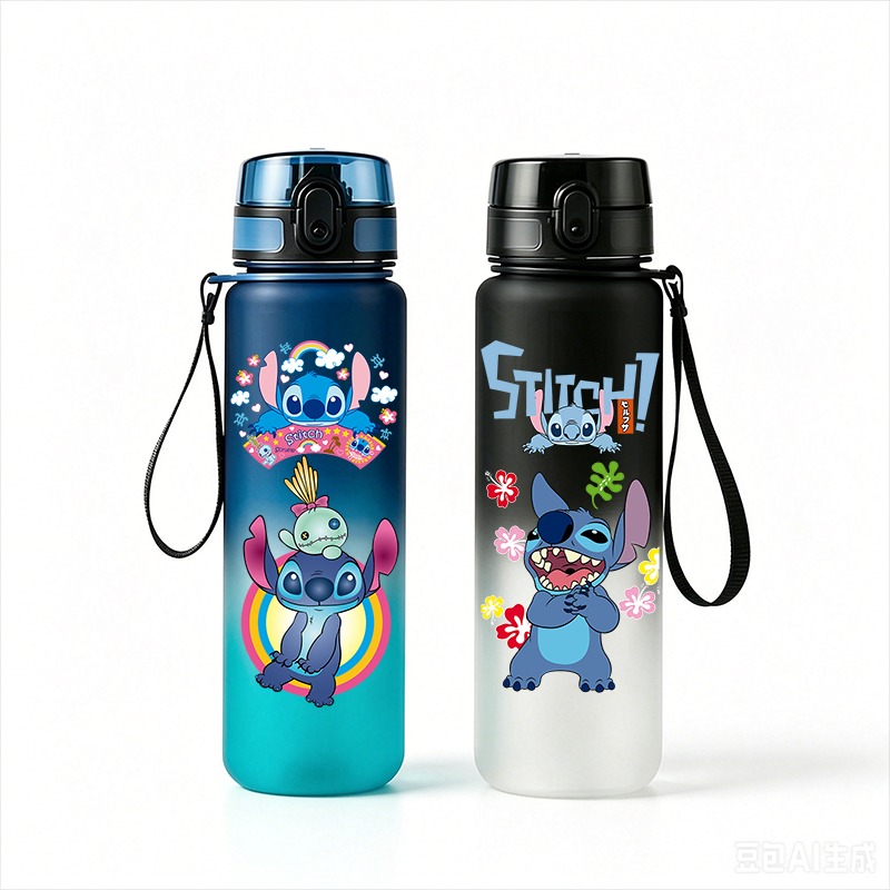Travel Accessories Bottles - Stitch Anime Water Bottle 650ml Leakproof
