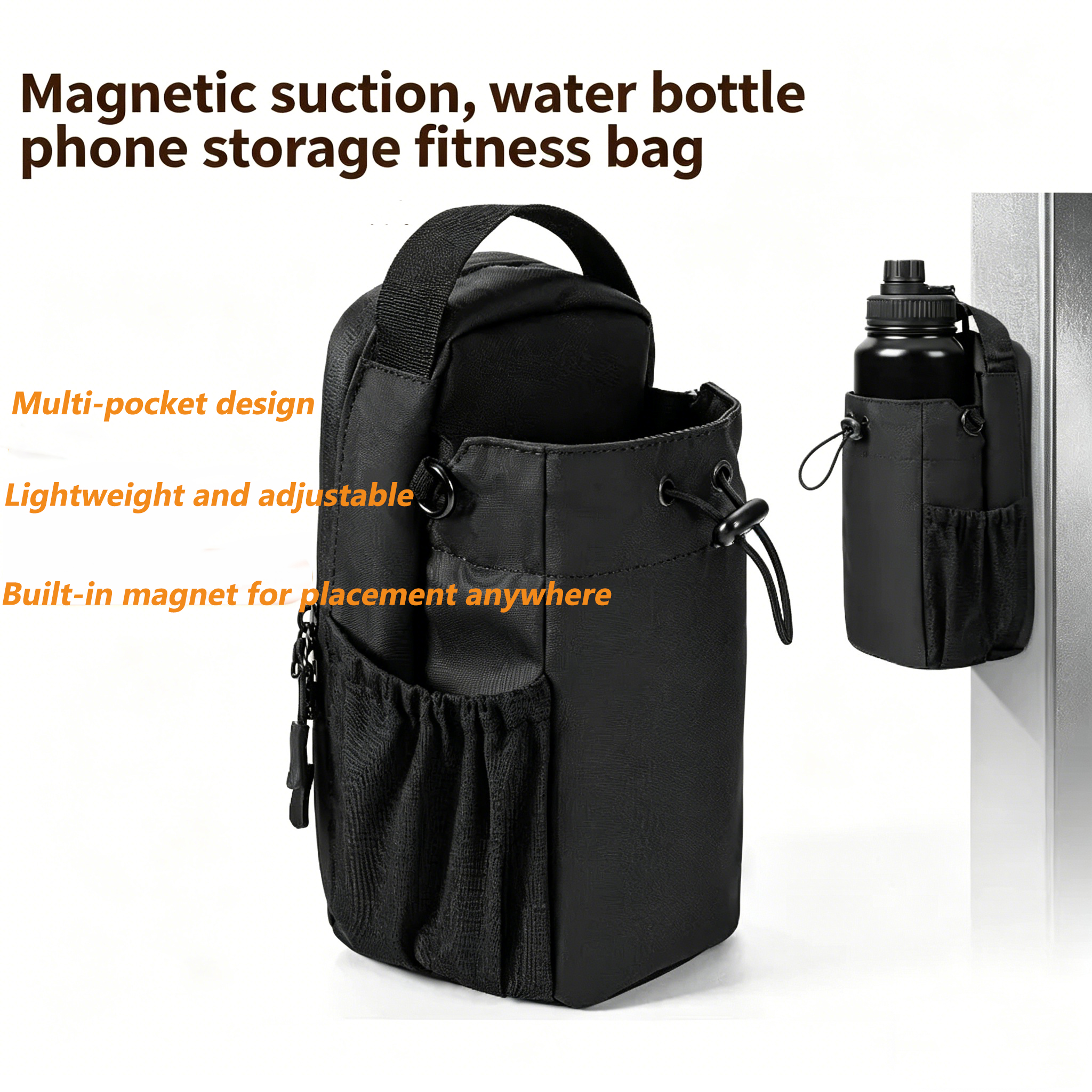 Travel Accessories Bottles - Magnetic Gym Bottle Bag Water Bottle