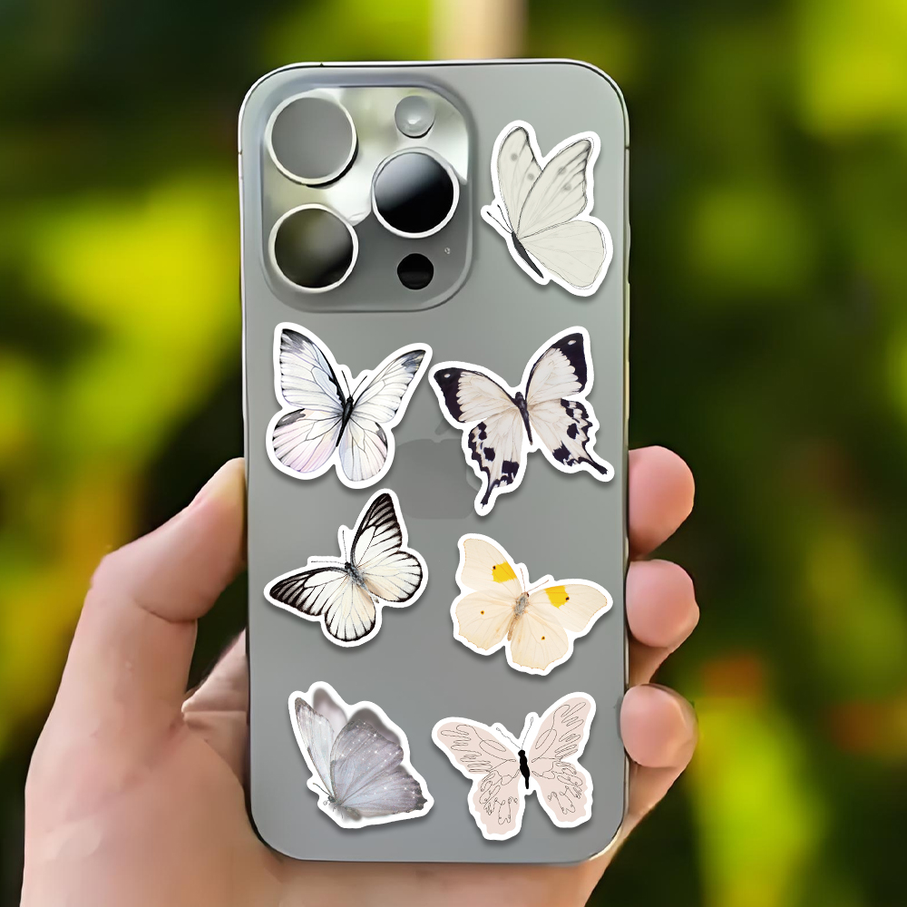 50pcs White Butterfly Sticker  - Sticker Luggage Decorative recension och pris