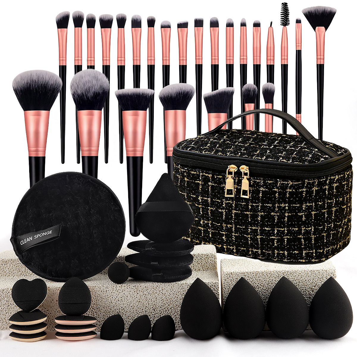 Makeup Brush Set Chic Fragranc - Travel Accessories Toiletry Bag recension och pris