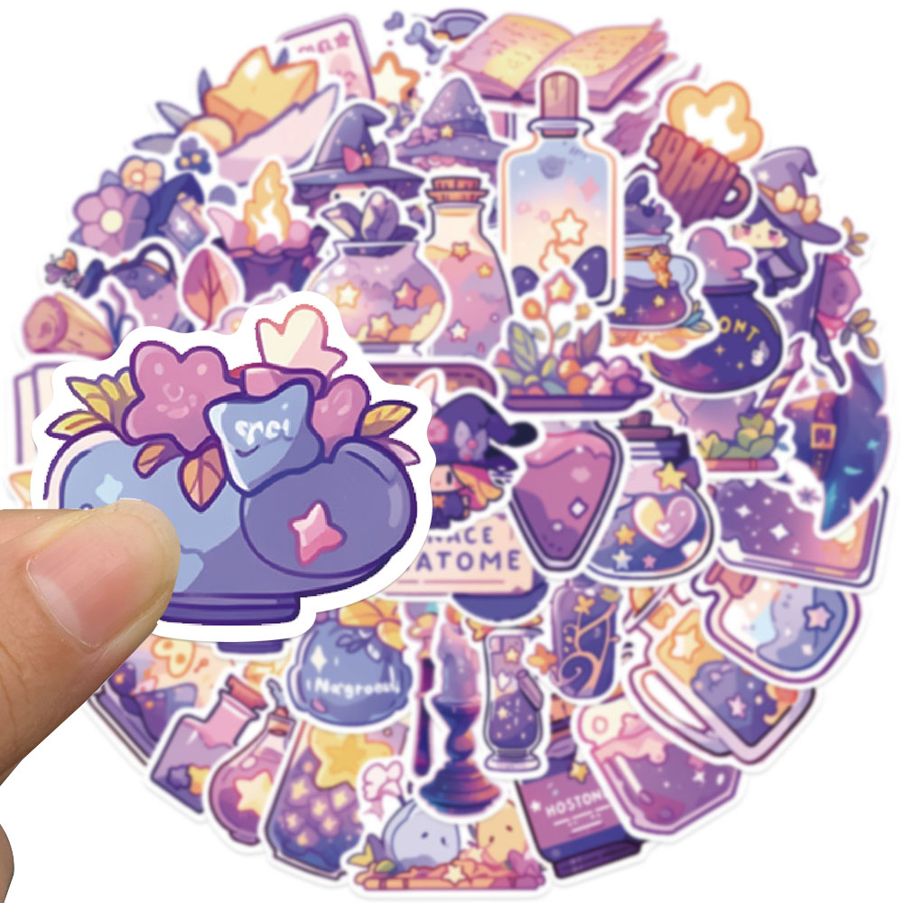 50pcs Purple Magic Witch Potio - Sticker Luggage Decorative recension och pris