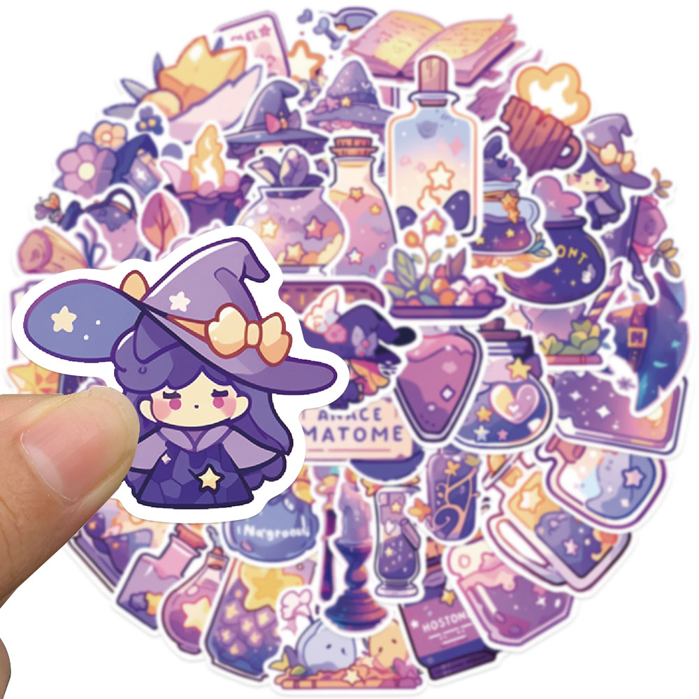50pcs Purple Magic Witch Potio - Sticker Luggage Decorative recension och pris