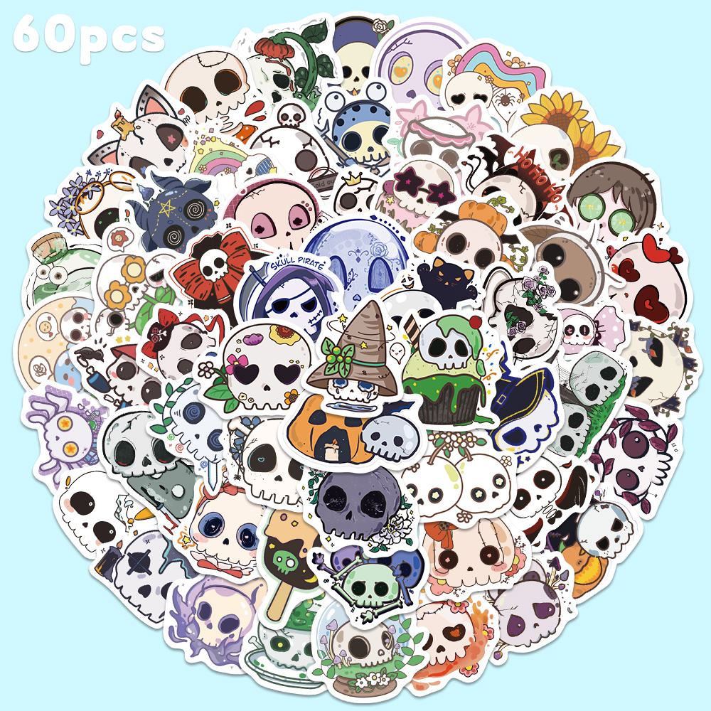 60pcs Halloween Skull Sticker  - Sticker Luggage Decorative recension och pris