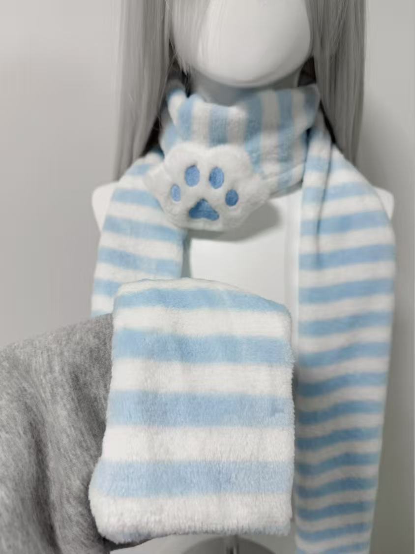 Kawaii Kniied Scarf Cat Paw De - Travel Accessories For Elderly recension och pris