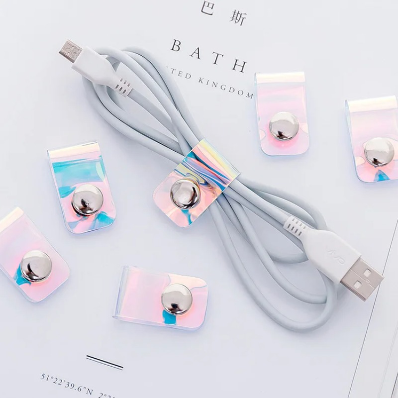 5Pcs INS Laser PVC Starp Data  - Cable Organizer Travel recension och pris