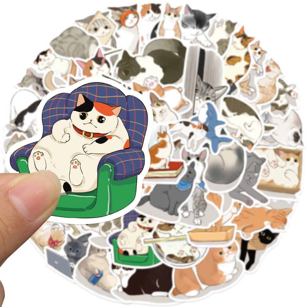 50pcs Cute Gaze Cat Sticker Ca - Sticker Luggage Decorative recension och pris