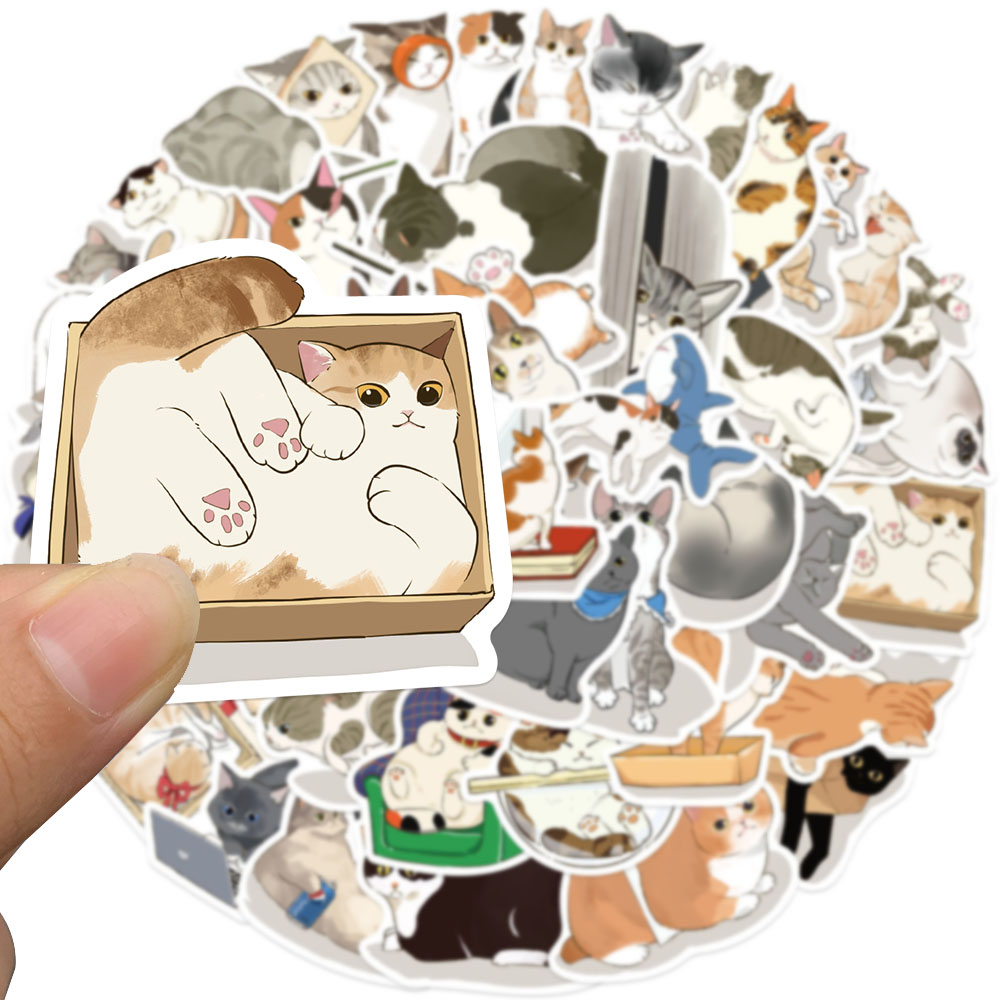 50pcs Cute Gaze Cat Sticker Ca - Sticker Luggage Decorative recension och pris