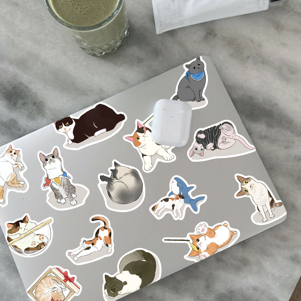 50pcs Cute Gaze Cat Sticker Ca - Sticker Luggage Decorative recension och pris