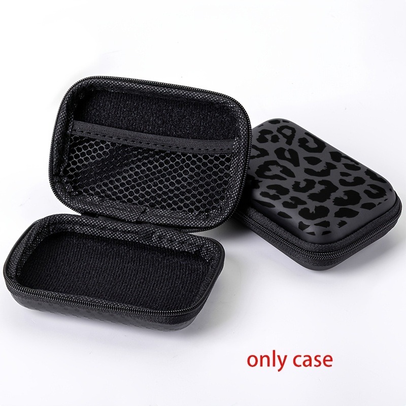 Black Leopard Print EVA Hard S - Cable Organizer Travel recension och pris