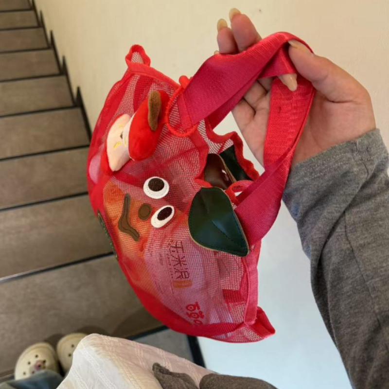 Cute Apple Mesh Handbag Niche  - Travel Accessories Toiletry Bag recension och pris
