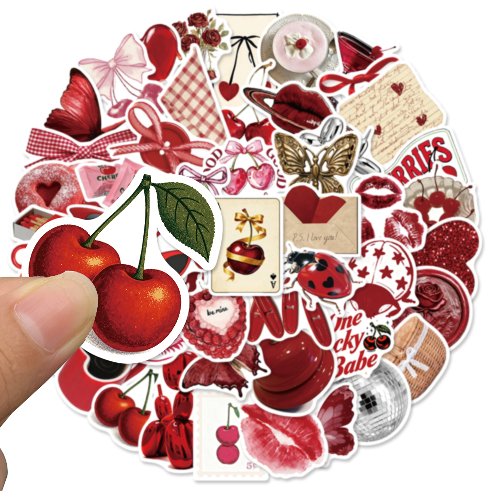 50pcs Cherry Coloured Graffiti - Sticker Luggage Decorative recension och pris