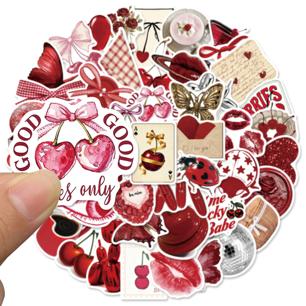 50pcs Cherry Coloured Graffiti - Sticker Luggage Decorative recension och pris