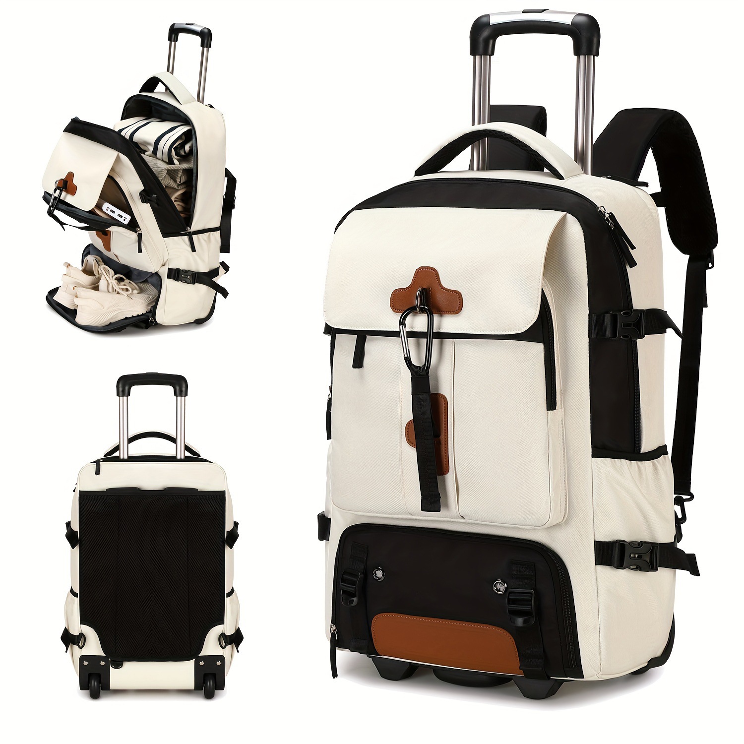 Rolling Backpack Large Capacit - Travel Accessories Bag For Men recension och pris