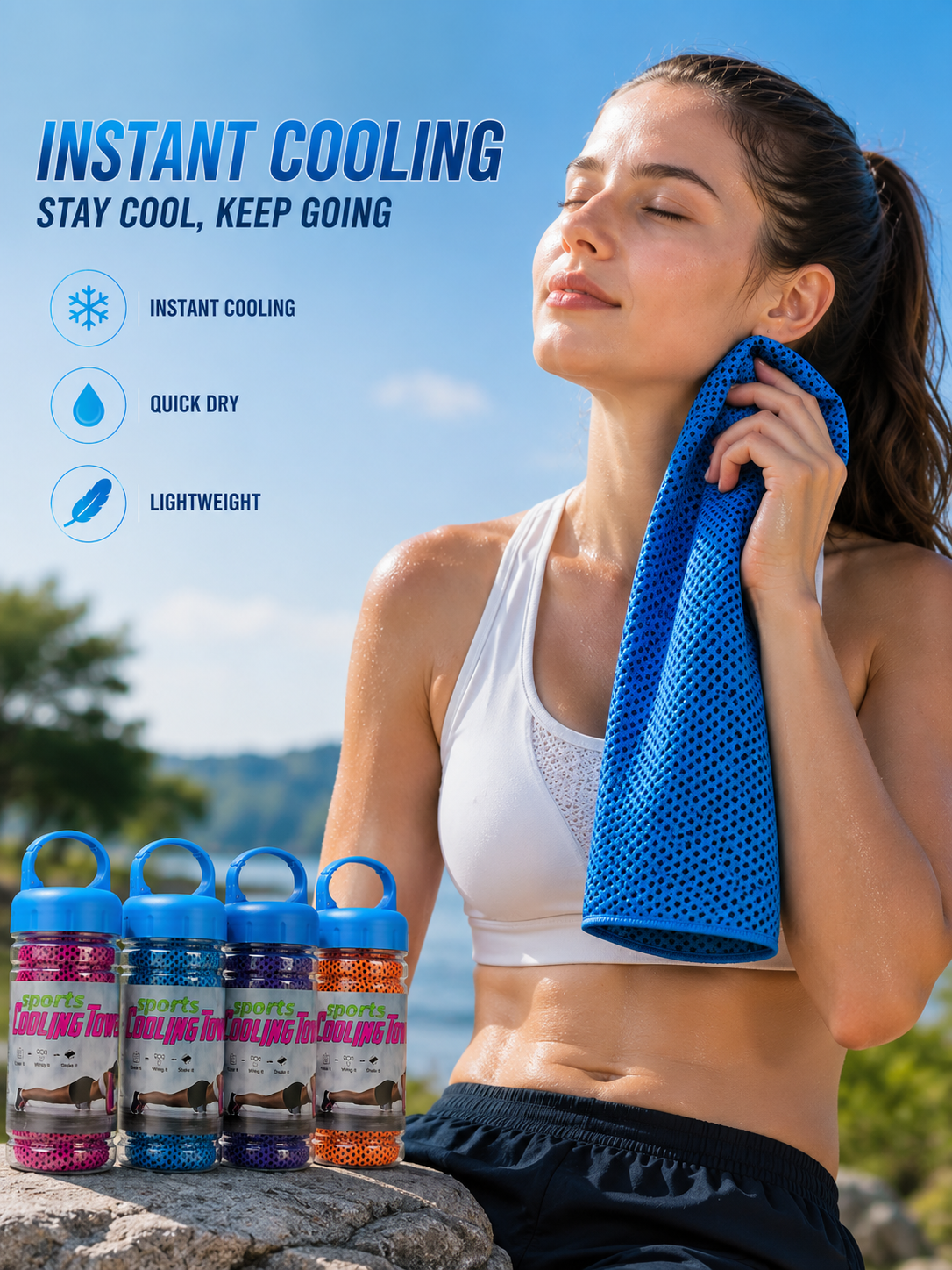 Cooling Towel with Portable Bo - Travel Accessories Bottles recension och pris