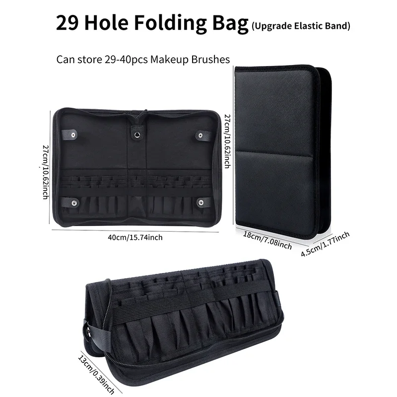 29/23 Holes Foldable Makeup Br - Travel Accessories Toiletry Bag recension och pris