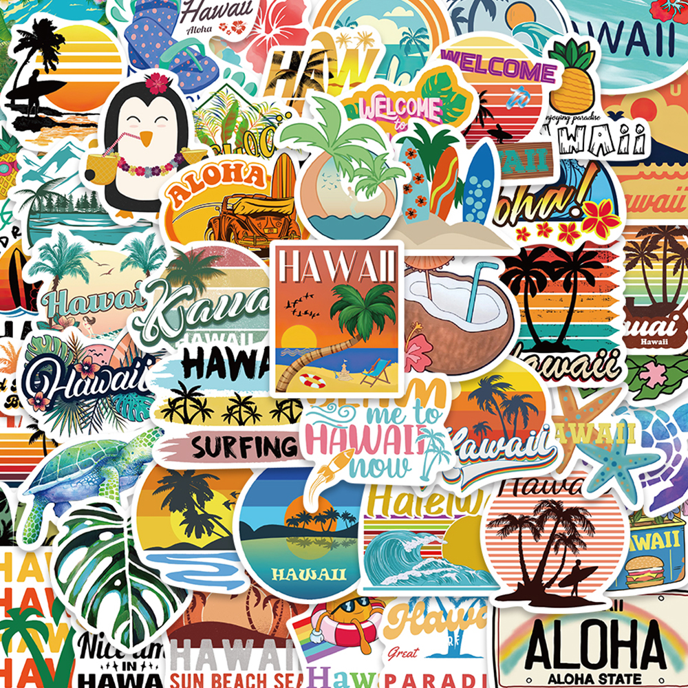 50pcs Hawaii Scenery Sticker C - Sticker Luggage Decorative recension och pris