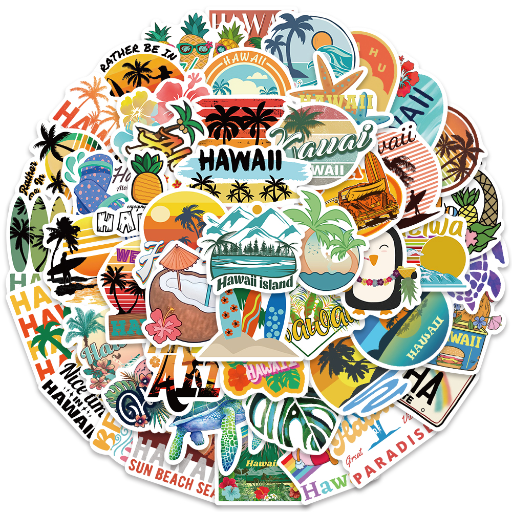 50pcs Hawaii Scenery Sticker C - Sticker Luggage Decorative recension och pris