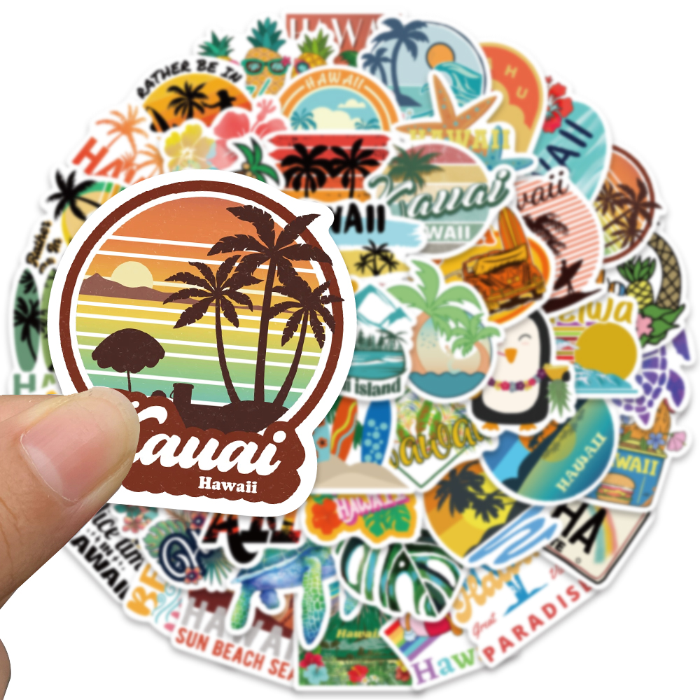 50pcs Hawaii Scenery Sticker C - Sticker Luggage Decorative recension och pris
