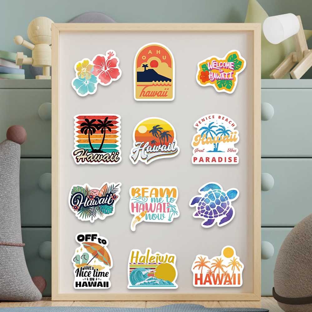 50pcs Hawaii Scenery Sticker C - Sticker Luggage Decorative recension och pris