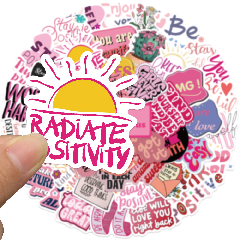 50pcs Pink Inspirational Phras - Sticker Luggage Decorative recension och pris