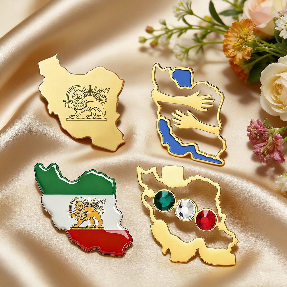 Dawapara Iran Map Shape Brooch - Travel Accessories In Bulk recension och pris